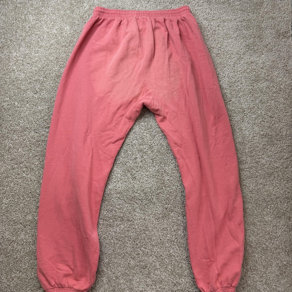 Vintage Hanes Sweatpants Mens XL Pink Fleece Elastic Waist Cuffed USA Casual